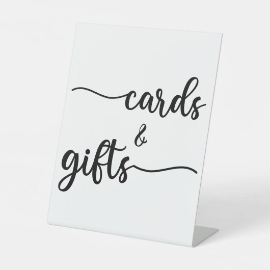 Moderne kalligrafie-weddenschappen en gifts Pedest Reclamebord Met Voetstuk (Voorkant)