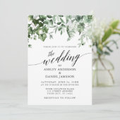 Moderne kalligrafie Wedding Ivy Sage Greenery Kaart (Staand voorkant)