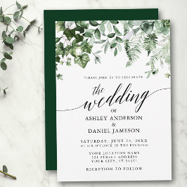 Moderne kalligrafie Wedding Ivy Sage Greenery Kaart