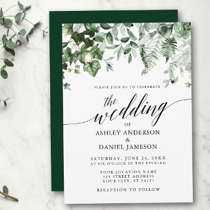 Moderne kalligrafie Wedding Ivy Sage Greenery Kaart