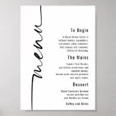 Moderne kalligrafie-weduwenmenu Alle kleuren Poster (Voorkant)