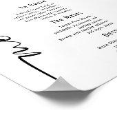 Moderne kalligrafie-weduwenmenu Alle kleuren Poster (Hoek)