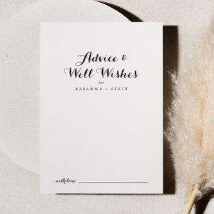 Moderne kalligrafie-weduwgoedwensen advieskaart