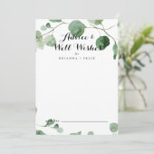 Moderne kalligrafie-weduwschap maakt Eucalyptus gr Advieskaart (Staand voorkant)