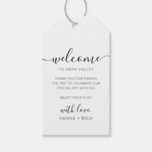 Moderne kalligrafie Welkomsttas Bruiloft Gift Tags Cadeaulabel