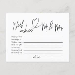Moderne kalligrafie wenst de heer en mevrouw veel  kaart