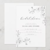 Moderne kalligrafie White Orchids Vrijgezellenfees Kaart (Voorkant / Achterkant)