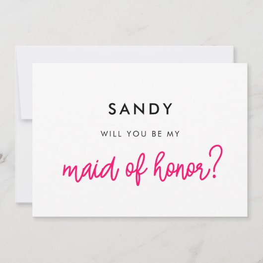 Moderne kalligrafie Wil je mijn bruidsmeisje zijn? Kaart (Voorkant)