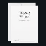 Moderne kalligrafie Wisdom-woorden Advieskaart<br><div class="desc">Deze moderne calligrafie trouwwoorden van wijsheidsadviezen zijn perfect voor een ritje. Het eenvoudige en elegante ontwerp kenmerkt klassieke en fancy manuscripttypografie in zwart-wit. Deze kaarten zijn perfect voor een bruiloft, vrijgezellenfeest, baby shower, graduatiedag en nog veel meer. Pas de kaarten aan met de namen van de bruid en de bruidegom,...</div>