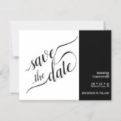 Moderne kalligrafie Witte bruiloft Save the Date Magnetische Uitnodiging (Voorkant)