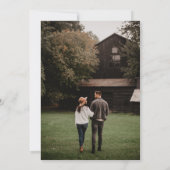 Moderne kalligrafie — Witte overlay foto Save The Date (Achterkant)