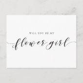 Moderne kalligrafie wordt mijn Bloemenmeisje Uitnodiging Briefkaart (Voorkant)