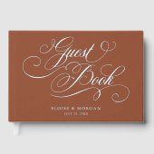 Moderne kalligrafie Zilveren Terracotta boho bruil Gastenboek (Voorkant)