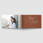 Moderne kalligrafie Zilveren Terracotta boho bruil Gastenboek (Volledig)