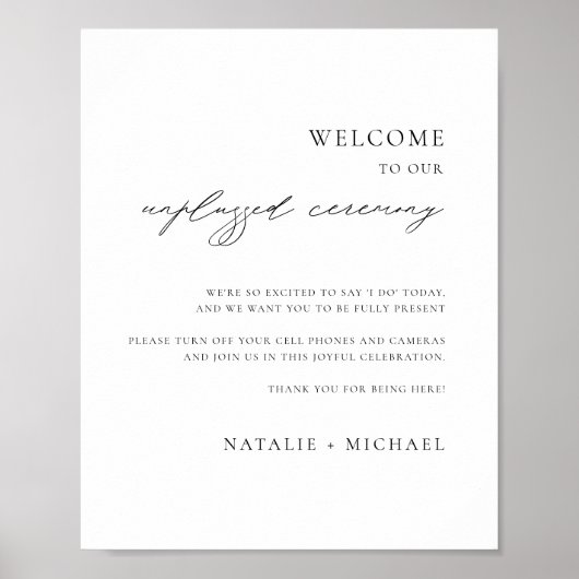 Moderne kalligrafie zonder stopcontact bij het huw poster (Voorkant)