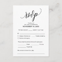 Moderne kalligrafie, zwart, bruiloft-binnenste RSV