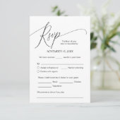 Moderne kalligrafie, zwart, bruiloft-binnenste RSV Informatiekaartje (Staand voorkant)