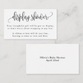 Moderne kalligrafie, zwart en wit, Shower Informatiekaartje (Voorkant / Achterkant)