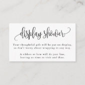 Moderne kalligrafie, zwart en wit, Shower Informatiekaartje (Voorkant)