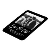 Moderne Kalligrafie Zwart Foto Save the Date Magneet (Linkerzijde)