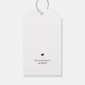 Moderne kalligrafie, zwart lettertype, begrafenis, cadeaulabel (Achterkant)