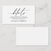 Moderne kalligrafie, zwart lettertype, bruiloft De Informatiekaartje (Voorkant / Achterkant)