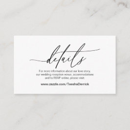 Moderne kalligrafie, zwart lettertype, bruiloft De Informatiekaartje