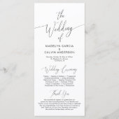 Moderne kalligrafie, zwart script, bruiloft-ceremo programmakaart (Voorkant)