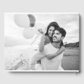 Moderne kalligrafie zwart-wit 2 foto-bruiloft gastenboek (Achterkant)