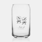 Moderne Kalligrafie Zwart & Wit Bruiloft Blikvorm Glas (Voorkant)