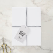 Moderne kalligrafie zwart wit bruiloft cadeaulabel (Met Touw)