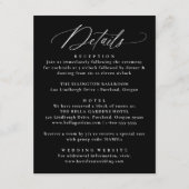 Moderne kalligrafie Zwart-wit bruiloft Details Informatiekaartje (Voorkant)