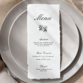 Moderne kalligrafie Zwart & Wit Bruiloft Menu