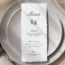 Moderne kalligrafie Zwart & Wit Bruiloft Menu