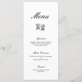 Moderne kalligrafie Zwart & Wit Bruiloft Menu