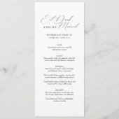 Moderne kalligrafie Zwart & Wit Bruiloft Menu (Voorkant)