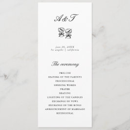 Moderne Kalligrafie Zwart & Wit Bruiloft Programmakaart