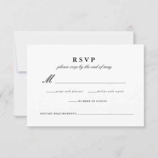 Moderne kalligrafie Zwart Wit Reactie Kaart (Voorkant)