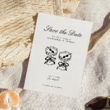 Moderne kalligrafie zwart-wit Save the Date