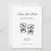 Moderne kalligrafie zwart-wit Save the Date Kaart (Voorkant)