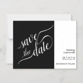 Moderne kalligrafie Zwarte bruiloft Save the Date Magnetische Uitnodiging (Voorkant)