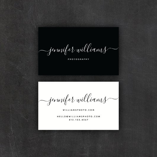Moderne kalligrafie - zwarte fotografie | visitekaartje