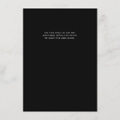 Moderne kalligrafie zwarte witte zalonlijst menu (Achterkant)