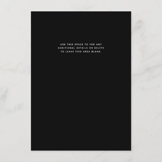 Moderne kalligrafie zwarte witte zalonlijst menu (Achterkant)