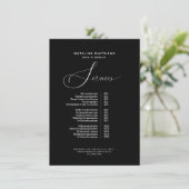 Moderne kalligrafie zwarte witte zalonlijst menu (Staand voorkant)