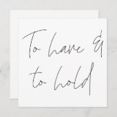 Moderne kalligrafie Zweren om te hebben en te houd Kaart (Voorkant / Achterkant)