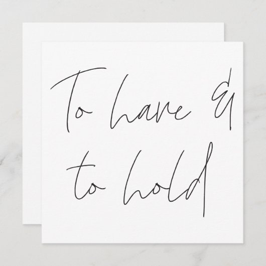Moderne kalligrafie Zweren om te hebben en te houd Kaart (Voorkant / Achterkant)