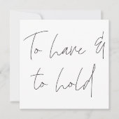 Moderne kalligrafie Zweren om te hebben en te houd Kaart (Voorkant)