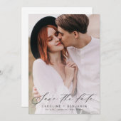 Moderne kalligrafiefotoperatie, behalve de datum save the date (Voorkant / Achterkant)