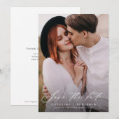 Moderne kalligrafiefotoperatie, behalve de datum save the date (Voorkant / Achterkant)